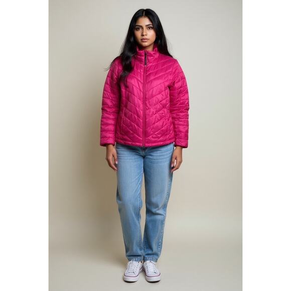 Columbia Omni-Heat Pink Chevron Puffer Jacket XL Women’s Winter Coat - Picture 10 of 10